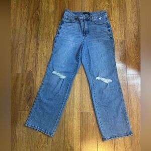 Judy Blue Straight Leg, High Rise Distressed Jeans Size 14W